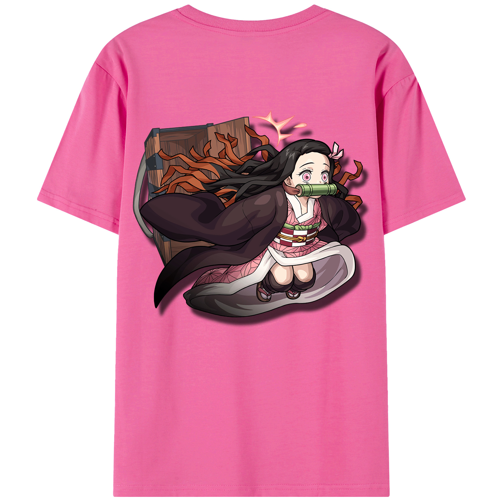 （画像用） 鬼滅の刃（きめつのやいば）竈門 禰󠄀豆子／かまど ねずこ Kamado Nezuko レディース半袖Tシャツ(バックプリント)